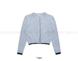 (WOOL) TWO-TONE LAYER CARDIGAN