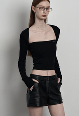 [mnem] ピュアパッド入りチューブトップ (black)