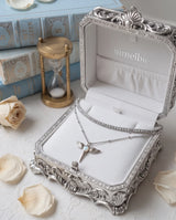 [NMIXX Jiwoo Necklace/Anti-tarnish] Angelic Wand Layered Necklace - Silver Color