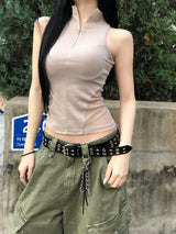 zip-up sleeveless