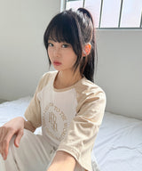 STITCH LOGO RAGLAN HALF T-SHIRT [3color]