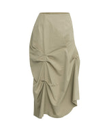 DOZI - Pinched Long Skirt _ BEIGE