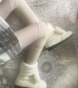 Ribbon fleece boots