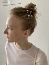 Mini flower pop pearl hair-pin(4pcs)