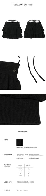 ANGELA KNIT SKIRT black