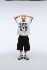 Weekend warrior people artwork T-shirt (White)