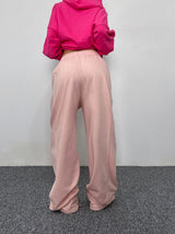 (UNISEX) DOUBLE-LINE STRING WIDE LOOSE-FIT FLEECE TRAINING PANTS - 6 COLOR