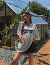 Beskitt V-neck mesh short-sleeved