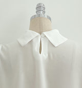 Netel Half-Neck Shirring Short Sleeve Blouse