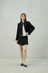 AGLOW TWEED SKIRT PANTS / BLACK