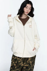 26FW★ Line Work Embroidered Hood Zip-Up