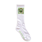 Neon Alien Crew Socks White