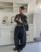 Camouflage Crop Rider Jacket