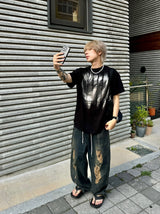 Western Vintage Destroyed Denim Balloon Pants