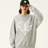 [UNISEX] ボーンハートドットシルエットマントゥマン