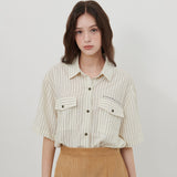 STRIPE POCKET SHIRT [IVORY]