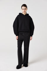 balloon crop hoodie_black