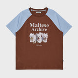 マルチーズアーカイブラグランハーフスリーブTシャツ