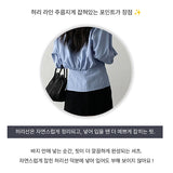 waistline cropped shirt blouse