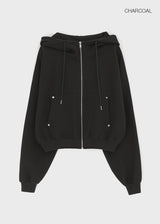[MADE] Kihiki Waffle High-Neck Hooded Zip-Up
