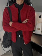 ASCLO Boucle Like Zip Up Cardigan (4color)