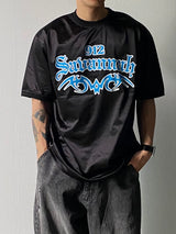 Glossy lettering short sleeves 2C
