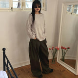 Pech Side Folding Wide Cotton Pants