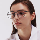 Knouun Square titanium glasses CODE. 102. G Black N Gray