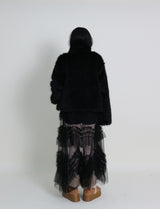 Rachel Two-Belt Detail Short Length Fur Jacket (Lining Quilted)