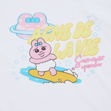 25SS ウーマンサーフィンオパンチュウサギスタンダード半袖Tシャツ ホワイト