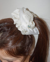 FLOWER JACQUARD PATTERN HAIR SHUSHU SCRUNCHIE(1ps)