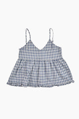 Mona check bustier blouse