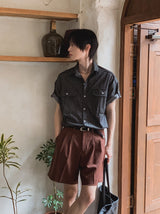 エンターデニムウェスタン半袖シャツ