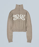 REGLAN SYMBOL KNIT ZIP-UP (MOCHA)_F24ZA962