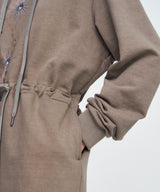 Vintage Fox Graphic Hoodie Dress _ BROWN