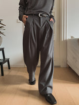 Benza Deep Pintuck Wide Slacks