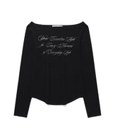 Sheer Wool Tencel LS Tee Black (KIB6MFT566A)