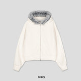 Fame Fleece Raccoon Fur Hooded Zip-Up