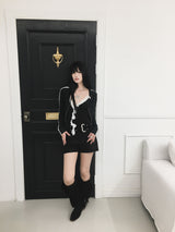 [Sepia] Basic cotton shorts (Black/White)