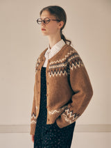ROUND COWICHAN CARDIGAN BROWN