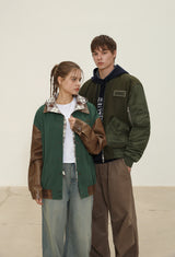 MIX LEATHER COLORING WORK JACKET