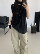 Romits Sleeveless Blouse Tie Set