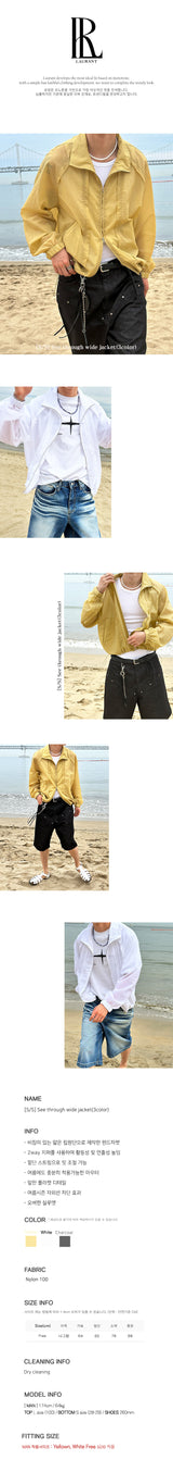 [S/S] See through wide jacket (3color)