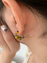 Color beads C earrings