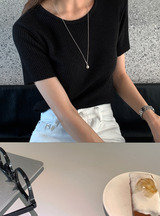 Weekly Linen Ribbed Round Knit / 4 colors