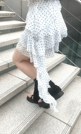 Memory Dot Ruffle Nashi One Piece (White)