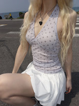 dot halter sleeveless
