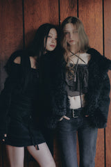 VERA BELTED BOOT-CUT DENIM black