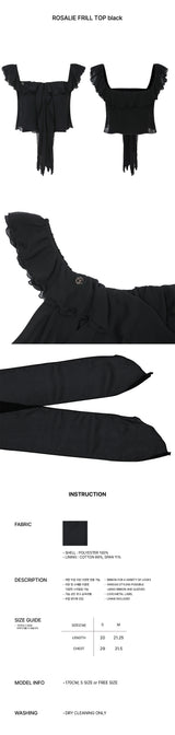 ROSALIE FRILL TOP black