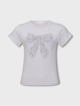 Dot Frill Ribbon T-Shirt (BABYBLUE)